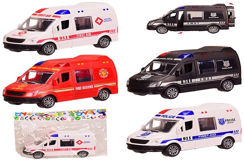 Машина інерц. JW567-019 (360шт/2) 4 види,відкр. двері,р-р іграшки-12*5*6,5 см,в кульку 19*15 см