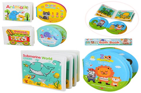 Книжка A510-11-12 (51шт) для купання, 2шт, пискавка, 3види, у кульку, 30-20-2,5см