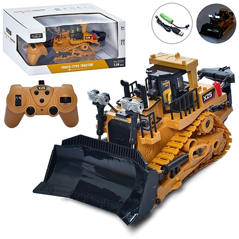 Бульдозер BC1030 (8шт) р/у, акум,25см,1:24,звук,світ,рухомий ковш, USBзар, в кор-ці,29-13,5-16см