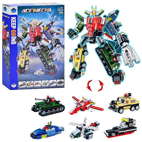 Конструктор BB070 (18шт) військова техніка, 6в1, 696 деталей,в кор-ці, 42-27-6,5см