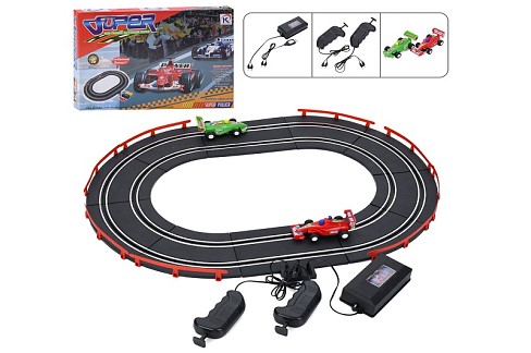 Трек 2160 (18шт) довжина 175см,д/к(пульт на шнурі 2шт), машина 10см 2шт, на бат-ці/USBшнур, в кор-ці