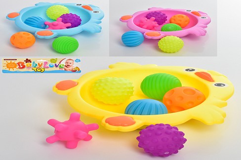 Іграшка для купання 916-48 (36шт) пташка-ємність28см, м'яч-пискавка 6шт, 6см, 6см, 3цв, в кульку, 31