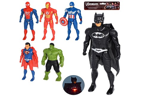 Фігурки для гри 3399-6P (128шт) супергерой, 25,5см. світло, 6 видів, бат-таб, в кульку, 18,5-32-6см