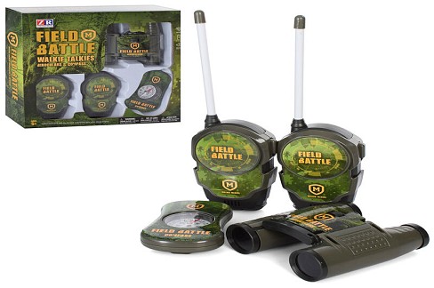 Рація ZR808 (18шт) 2шт, 24см, бінокль, компас, на бат-ці, в кор-ці, 26,5-27-6,5см