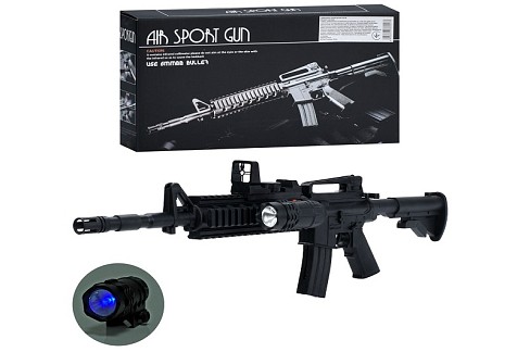 Автомат 223-A8 (30шт) 62см, пластикові кулі, світло, бат(табл), в кор-ці, 28-15-6см