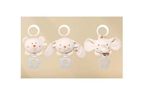 Брязкальце YE5126 підвіска тваринки м'яке тягнучка з прорізувачем,дзвіночком,шуршить,вібрац.3в.кул.