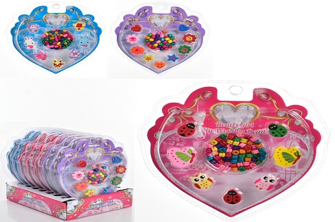 Бісер 338-1029УПАК8шт (192шт) намистини, в слюді, 8шт (3 кольори) в дисплеї, 17-19-18см