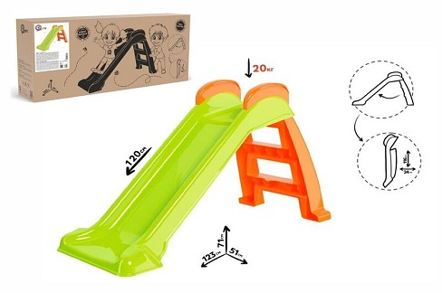 Гірка салатова (123 х 71 х 51 см) Тех8058 довжина спуску - 120 см