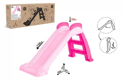 Гірка рожева (123 х 71 х 51 см) Тех8041 довжина спуску - 120 см