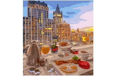 Картина по номерах VA-3354 Сніданок у Нью-Йорку", розміром 40х50 см"