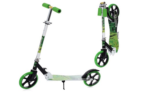Самокат SR 2-050-1-WGR (1шт) сталь,2колесаПУ200мм,кермо87-97см,підніжка30-11см,підставка,складаний