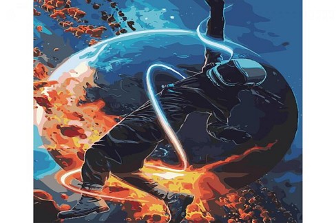 Картина по номерах SY6511 Космічна невагомість", розміром 40х50 см, з лаком та рівнем"