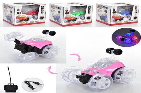 Машинка 9802M-1 (24шт) р/к, акум, трюкова, 17см, муз, світло, USB зарядне, 4кол, в кор-ці, 18-15,5-1