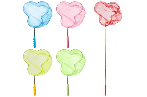 Сачок для метеликів MS 1287-4 (60шт) ручка-телескоп(17-66см,діам21см,довж39-87см)метал,5 кольор