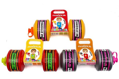 Гантель Велика, харчов. пластик, спорт-гра, вага повної 1,35кг. Мак5255