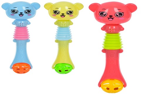 Брязкальце 650A-15 (288шт) 20,5см, ведмедик, пискавка, 3види, в кульку, 27-10,5-5см