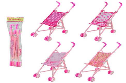 Візочок-тростина 9302W-A/B (12шт) мікс до 4 кольорів, метал,передні поворотні колеса,р-р 65*