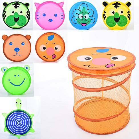 Кошик для іграшок MR 1299 (30шт) 40-40-в42см, кришка (липучка), сітка, 8 видів, в пакеті, 42-42-2см