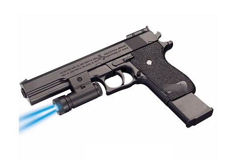 Пістолет K2011-C+ (72шт) 21см, пластикові кулі, світло, на бат(табл), у пакеті,19,5-25-3см