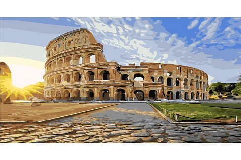 Картина по номерах SY6155 Колізей увечері", розміром 40х50 см"