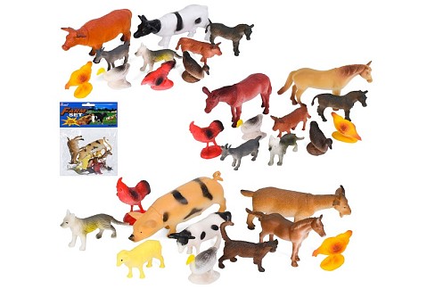 Тварини Н 641-1-3 (192шт) домашні, 3 види, 10шт в кульку, 20-15-3см