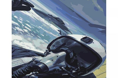 Картина по номерах Привид Києва в небі  Strateg з лаком та рівнем розміром 40х50 см (SY6543)