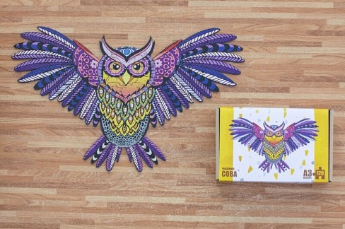 Деревяний пазл Чарівна Сова" 69 дет., карт.кор., A4-000709, розмір - 292*336 мм"