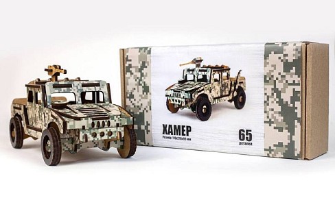 Конструктор дерев'яний Хамер", 65 дет., розмір - 110*210*99 мм  65-00743"