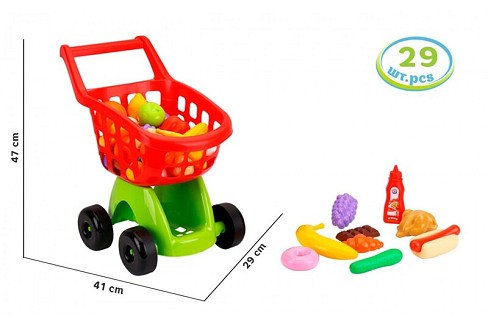 Візочок для супермаркету з продуктовим набором Тех8713