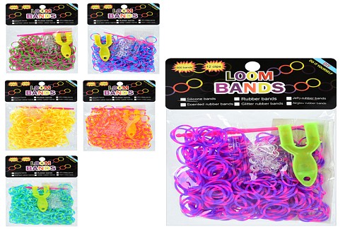 Набір для плетіння браслетів  26017-18 (492шт) резинки для плетіння, крючок, 6 кольорів, в пакеті, 1