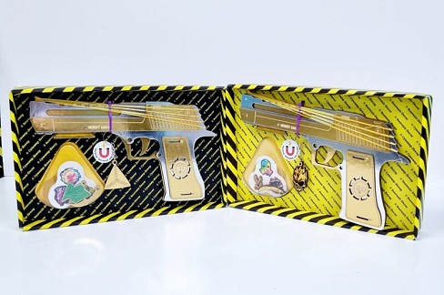 Зібрана модель Гумкостріл DESERT EAGLE " GOLD (пакування BOX)  DE-G-B"