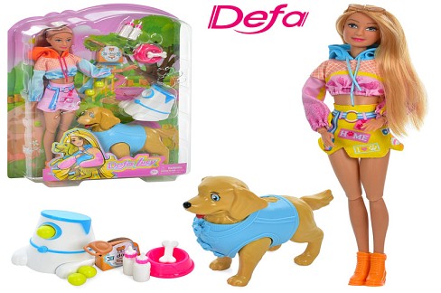 Лялька DEFA 8485 (16шт)29см, песик14см, аксесуари, 2види, в кор-ці, 34,5-24-7см