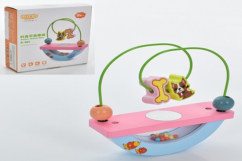 Дерев'яна іграшка Лабіринт MD 1956 (24шт) на дроті, баланс, в кор-ці, 19-16,5-5,5см