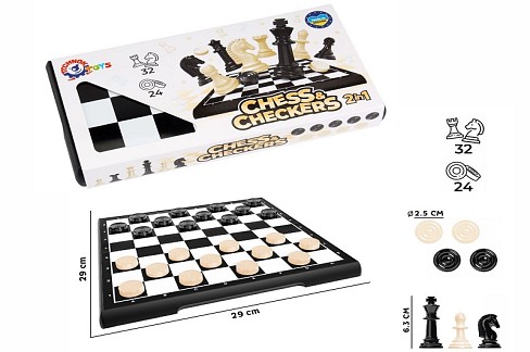 Набір настільних ігор 2в1 (шашки+шахи) Тех9079