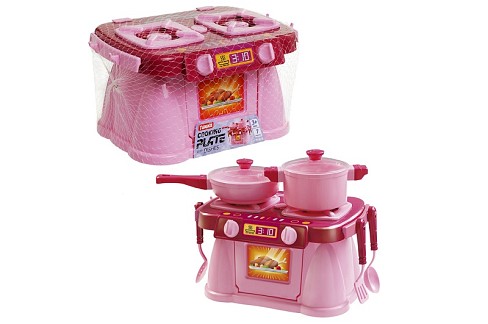 Набір Cooking Plate with Dishes" (7 pcs.) рожевий (сітка) Юн1825"