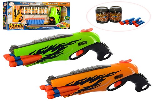 Набір зброї FX5068-78 (18шт) пістолет2шт, 26см, м'які кулі 20шт, мішені, мікс вид, в кор-ці, 54-31-7