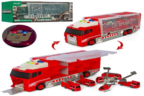 Трейлер AY1818AD (8шт) 36см,контейнер-гараж,транспорт6шт,7см,зв,св,2в,на бат,в кор-ці,37-16-11,5см