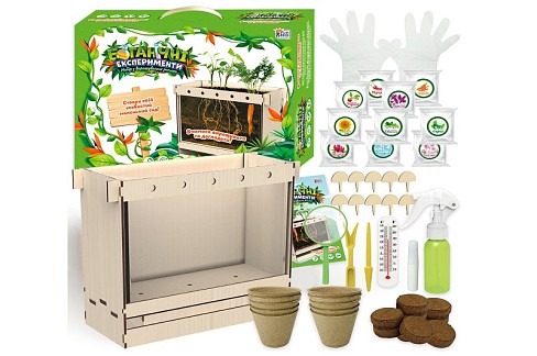 Ботанічні експерименти 70228 (6) 4FUN Game Club", ґрунт, бокс, рукавички, клей, садові інструменти,"