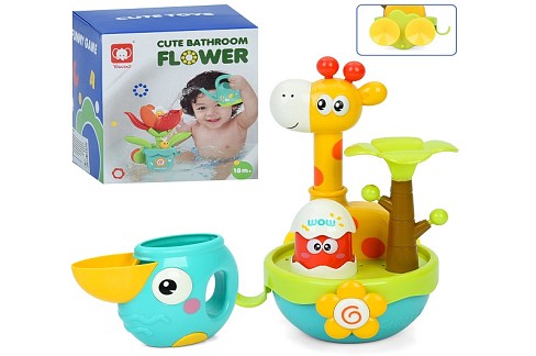 Гра для купання 918 (48шт) 20см, жираф, рухливі деталі, лійка, на присосці, в кор-ці, 15-16,5-15см