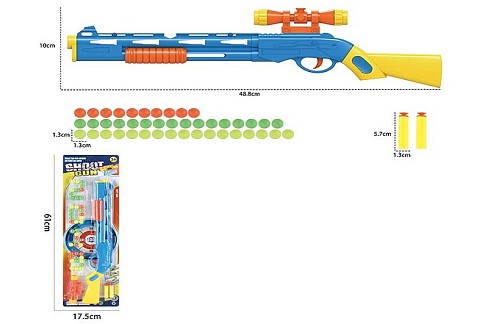 Зброя арт. 6699-58A (144шт/2) з поролон.кулями+2снаряда на присосці, планшет. 61*17,5см