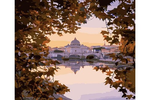 Картина по номерах Прекрасний вид на собор Святого Петра Strateg з лаком та рівнем 40х50 см (VA-372