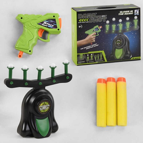 Тир арт. 3360 (24шт/2) батар., світиться в темряві, бластер, 10поролон. знарядів, 5куль, короб. 33,5