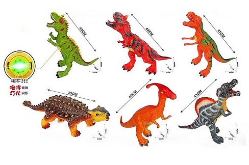 Тварини арт. 4460-12 (60шт/2) динозавр, 6 видів мікс, звук, гума з силіконовою ватою/наповнювачем, с