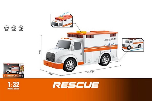 Машина батар. арт. WY1109B (96шт) Швидка допомога" світло,звук,у короб.18,8*8,5*12,5см"