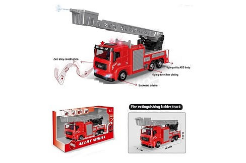 Пожежна машина 199-8C метал.інерц.батар.муз.світ.бризкає водою.кор.27*9,5*15 /48/