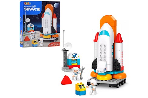 Конструктор JDLT5453 (12шт) космічна станція,ракета,фігурки,72дет., в кор-ці, 35-48-9см