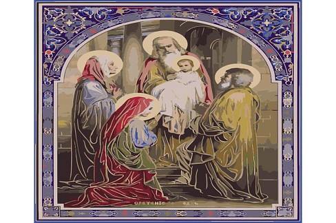 Картина по номерах Стрітення Господнє SY6701 Strateg з лаком та рівнем розміром 40х50 см