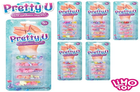 Бісер M 4973 UA (240шт) намистини, підвіски, нитки, мікс видів, на аркуші, 24,5-10-2,5см