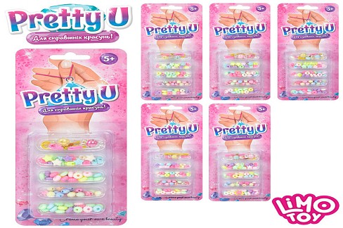 Бісер M 4975 UA (240шт) намистини, підвіски, нитки, мікс видів, на аркуші, 24,5-10-2,5см