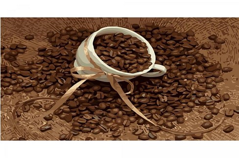 Картина по номерах Зернятка кави (GS019) Strateg розміром 40х50 см  БЕЗ ЛАКУ